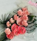 Glorius Pink Anthuriums N Carnations 