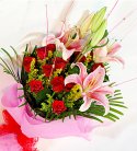 Celebrate Anniversary With Dainty Roses N Lilies