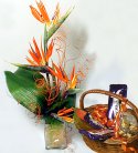 Exotic Bird of Paradise Vase N Chocolate Combo