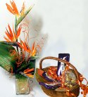 Exotic Bird of Paradise Vase N Chocolate Combo
