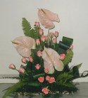 Lovely Pink Roses n Anthurium Arrangement