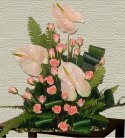 Lovely Pink Roses n Anthurium Arrangement