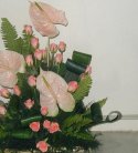 Lovely Pink Roses n Anthurium Arrangement