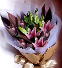 Pink Oriental Lilis Bouquet