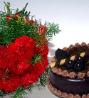 Red Carnations n Cake
