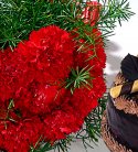 Red Carnations n Cake