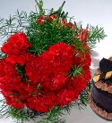 Red Carnations n Cake