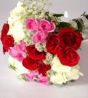 Mix Colorful Roses in Vase