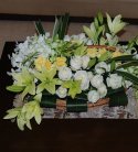 Glamorous Basket of White Orchids, Lilies N Roses..
