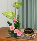 Delightful Anthuriums n Cake