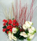 Dreamy Arrangement of Anthuriums N Carnations