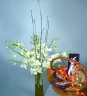 Elegant White Orchids Vase N Chocolates
