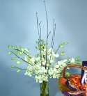 Elegant White Orchids Vase N Chocolates