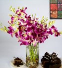Exotic Orchid Vase n Cake