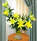 Cheerful Yellow Lilly Vase