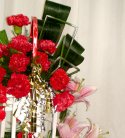 Pink Lillies N Carnation Arrangement
