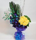 Magical Blue Orchid N Carnation Bouquet