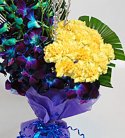 Magical Blue Orchid N Carnation Bouquet