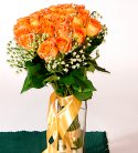 Orange Rose vase n Cake