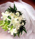 Romantic White Lily N Rose Bouquet