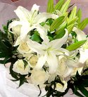Romantic White Lily N Rose Bouquet