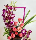 Splendid Purple Orchid N Rose Arrangement
