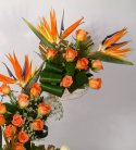 Orange Opulence of Bird of Paradise N Roses 