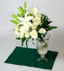 White Elegance of Lilies N Roses